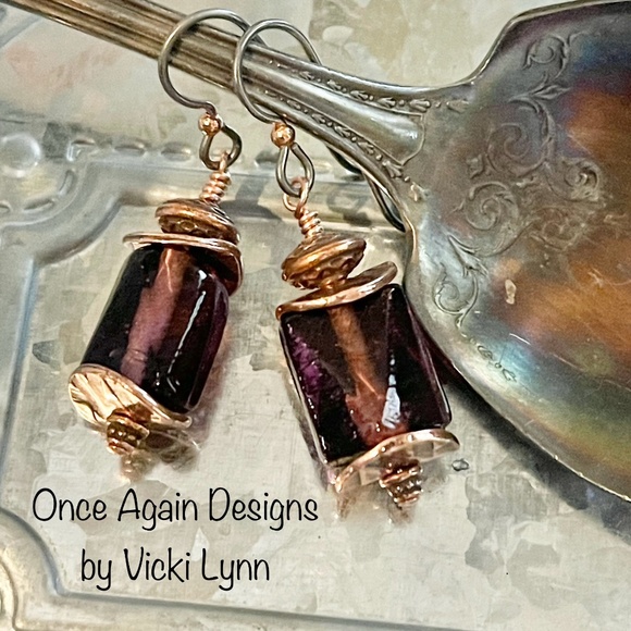 Hand Crafted Jewelry - OOAK “Napa Winery” - Dangle Earrings